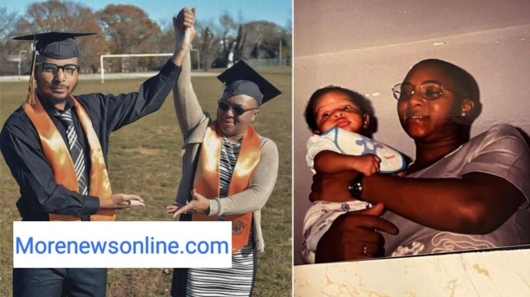 Mother and son graduate from the same university on the same day, sets record