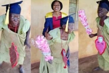 Aging mother dance for joy as daughter graduates, wears graduation cap in touching video